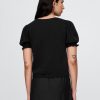 Maglia in misto lino con maniche a sbuffo Maglia in misto lino con maniche a sbuffo