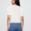 Maglia in misto lino con maniche a sbuffo Maglia in misto lino con maniche a sbuffo