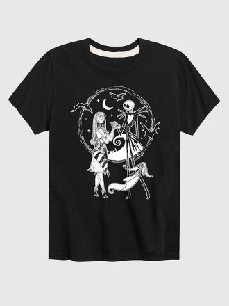 Maglietta a maniche corte per bambini The Nightmare Before Christmas Jack Sally Zero