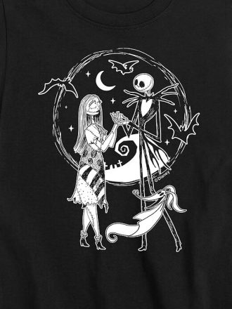 Maglietta a maniche corte per bambini The Nightmare Before Christmas Jack Sally Zero