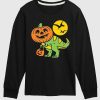 Maglietta a maniche lunghe con testa di zucca T-Rex per bambini