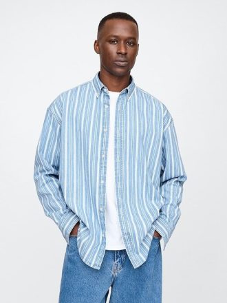 Maglietta a righe in denim per adulti