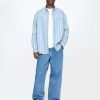Maglietta a righe in denim per adulti Maglietta a righe in denim per adulti