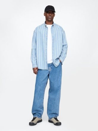 Maglietta a righe in denim per adulti
