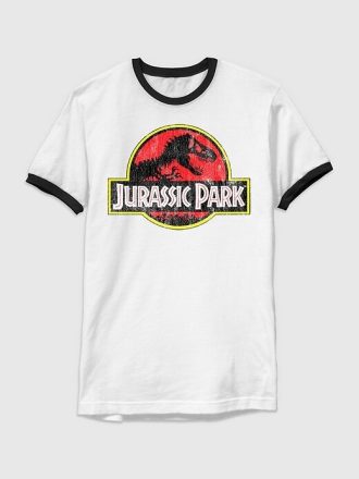 Maglietta con logo grafico Jurassic Park Classic Ringer