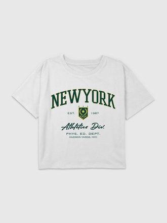 Maglietta corta con grafica squadrata New York Athletics per bambini