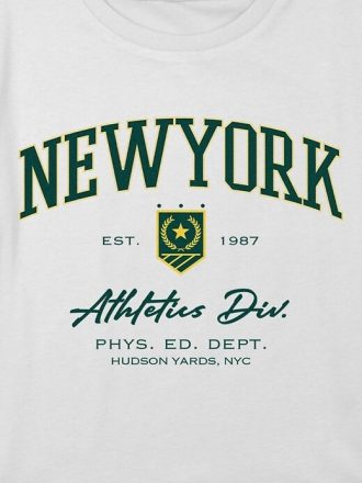 Maglietta corta con grafica squadrata New York Athletics per bambini