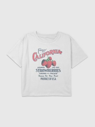 Maglietta corta squadrata con grafica California Strawberries per bambini