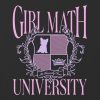 Maglietta corta squadrata con grafica e scritta “Math University” per bambine
