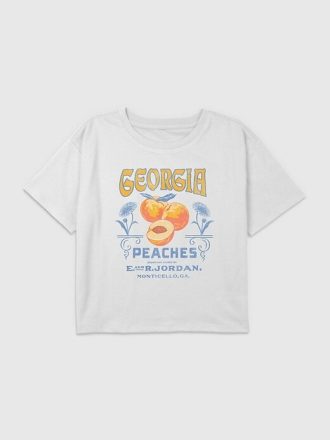 Maglietta corta squadrata con grafica Georgia Peaches per bambini