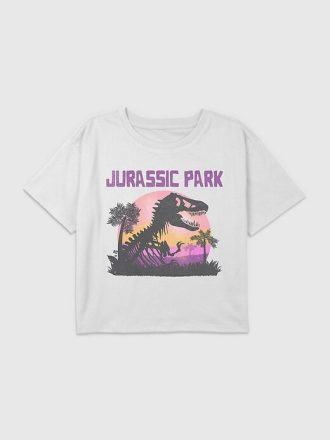 Maglietta corta squadrata con grafica Jurassic Park per bambini
