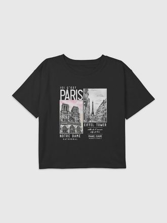 Maglietta corta squadrata con grafica Kids Paris Photography