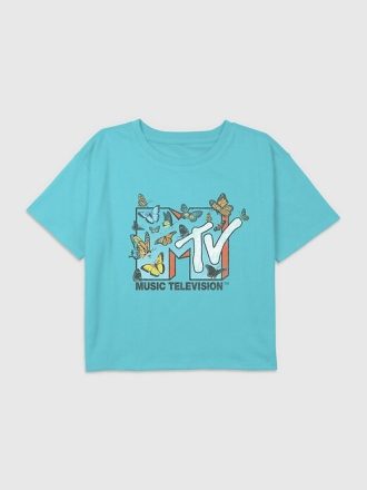 Maglietta corta squadrata con grafica MTV Butterflies per bambini