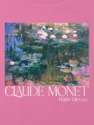Maglietta corta squadrata con motivo grafico del giardino di Monet per bambini