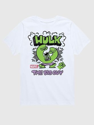 Maglietta grafica a maniche corte con scarabocchio The Incredible Hulk della Marvel per bambini