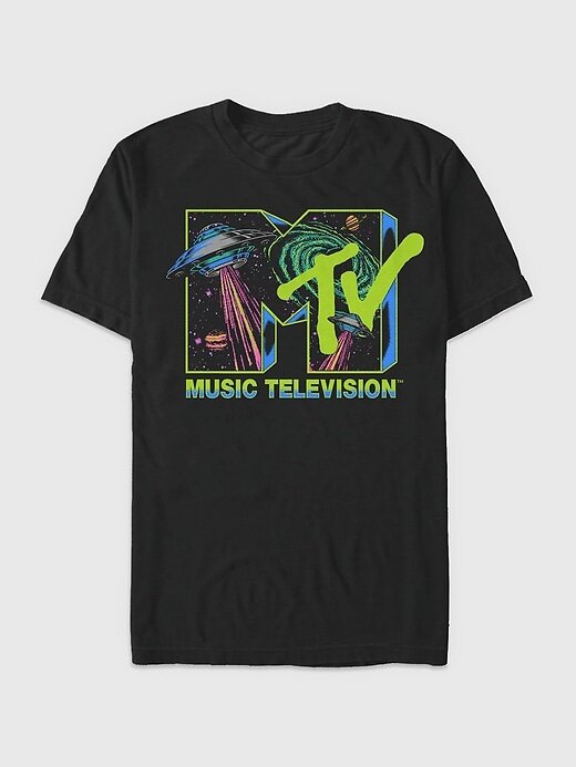 Maglietta grafica con logo MTV Space Maglietta grafica con logo MTV Space
