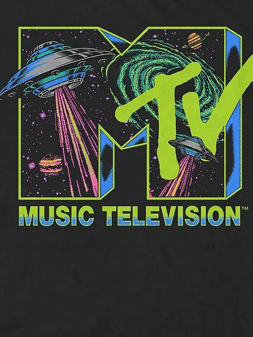 Maglietta grafica con logo MTV Space Maglietta grafica con logo MTV Space