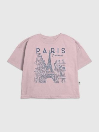 Maglietta grafica per bambini con motivo Paris Line Art
