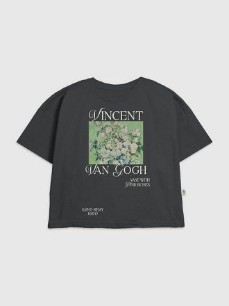 Maglietta grafica per bambini con rose rosa di Van Gogh