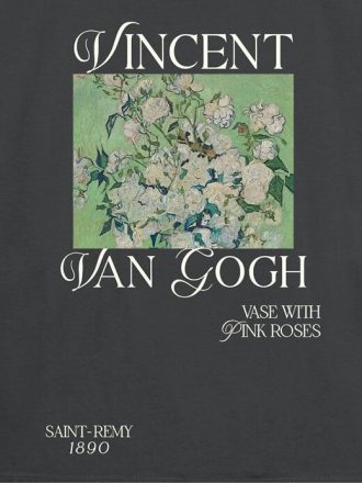 Maglietta grafica per bambini con rose rosa di Van Gogh
