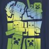 Maglietta grafica per bambini Minecraft Steve e Alex contro Mobs Maglietta grafica per bambini Minecraft Steve e Alex contro Mobs