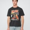 Maglietta grafica rilassata del tour AC/DC del 1979
