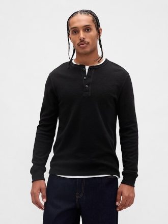 Maglietta Henley a doppia maglia