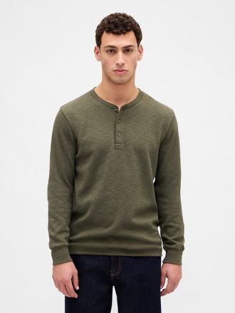 Maglietta Henley a doppia maglia