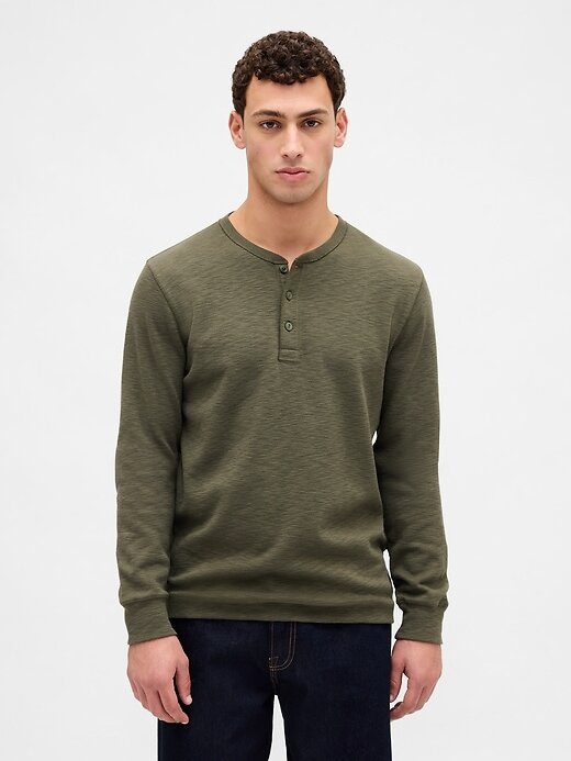 Maglietta Henley a doppia maglia Maglietta Henley a doppia maglia