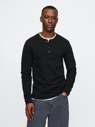 Maglietta Henley a doppia maglia