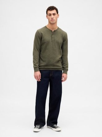 Maglietta Henley a doppia maglia