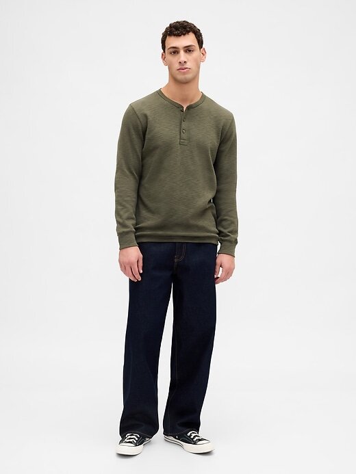 Maglietta Henley a doppia maglia Maglietta Henley a doppia maglia