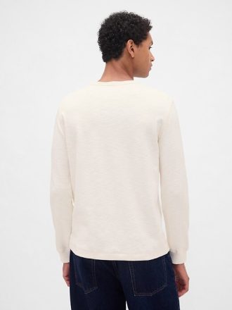 Maglietta Henley a doppia maglia