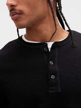 Maglietta Henley a doppia maglia