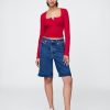 Maglietta Henley in jersey lavorato a maglia stretta Maglietta Henley in jersey lavorato a maglia stretta