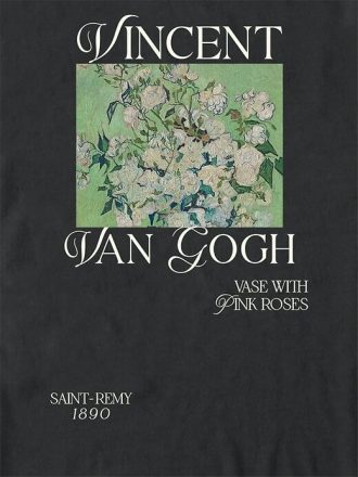 Maglietta oversize con grafica Van Gogh Pink Roses