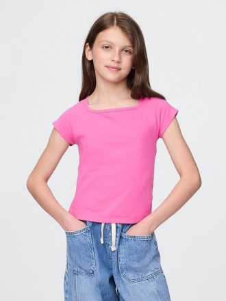 Maglietta per bambini con scollo quadrato