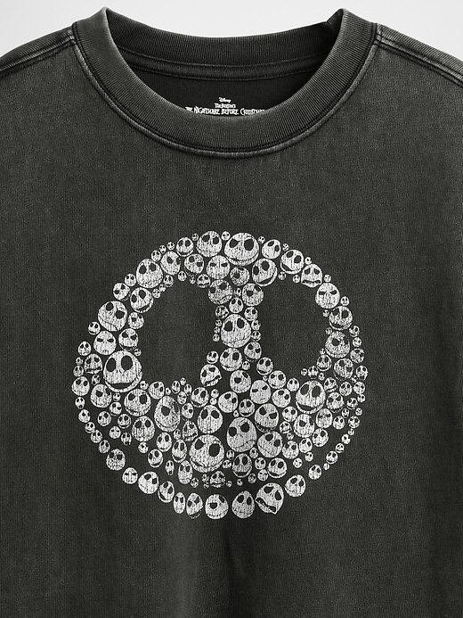 Maglietta per bambini Gap × Disney The Nightmare Before Christmas di Tim Burton con teschio Maglietta per bambini Gap × Disney The Nightmare Before Christmas di Tim Burton con teschio