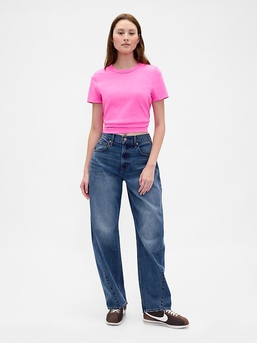 Maglietta pesante in cotone biologico VintageSoft Shrunken Maglietta pesante in cotone biologico VintageSoft Shrunken