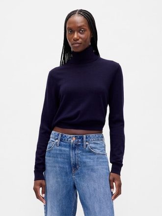 Maglione a collo alto in lana merino