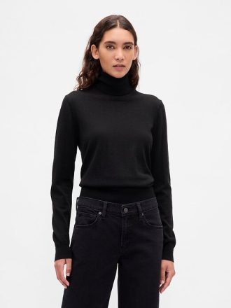 Maglione a collo alto in lana merino