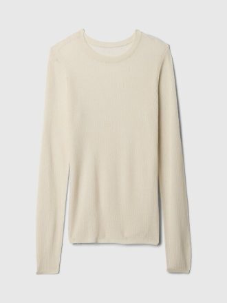 Maglione a coste trasparenti