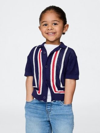 Maglione a righe con bordo per neonati e bambini piccoli