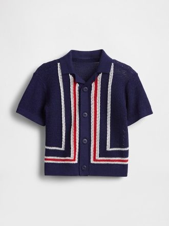 Maglione a righe con bordo per neonati e bambini piccoli
