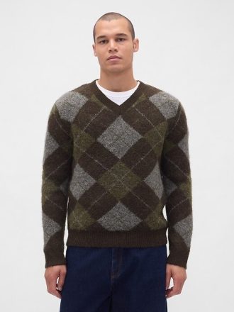 Maglione Argyle spazzolato