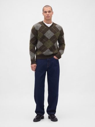 Maglione Argyle spazzolato