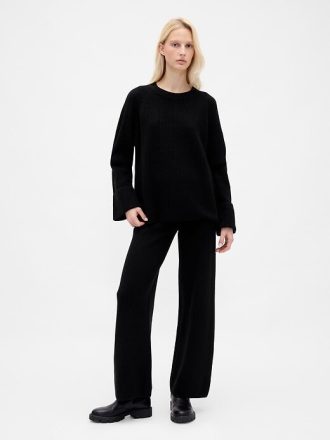 Maglione boyfriend CashSoft Shaker-Stitch