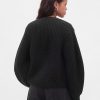 Maglione cardigan con maniche a botte