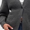 Maglione cardigan con maniche a botte