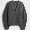 Maglione cardigan con maniche a botte